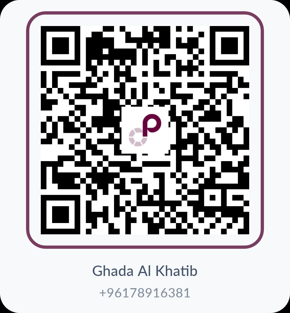 Purpl QR code for donations to Ghada Al Khatib, +961 78 916 381